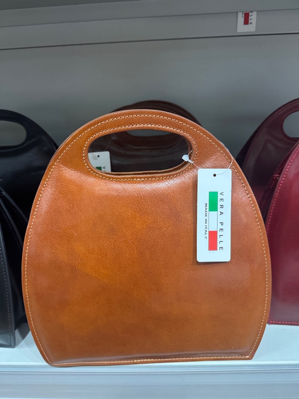 Italian Shoemakers Tan Leather Wristlet Clutch